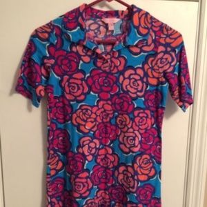 Lilly Pulitzer Girls 12/14 XL dress Garden Blue